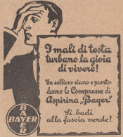 Compresse Bayer Di ASPIRINA - 1926 Pubblicità Epoca - Vintage Advertising - Advertising