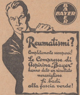 Compresse Bayer Di ASPIRINA - 1926 Pubblicità Epoca - Vintage Advertising - Advertising