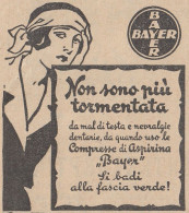 Compresse Bayer Di ASPIRINA - 1926 Pubblicità Epoca - Vintage Advertising - Publicités