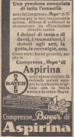 Compresse Bayer Di ASPIRINA - 1926 Pubblicità Epoca - Vintage Advertising - Advertising