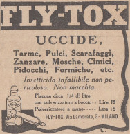 Insetticida FLY-TOX - 1926 Pubblicità Epoca - Vintage Advertising - Publicités