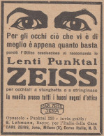 Lenti Per Occhiali Punktal ZEISS - 1926 Pubblicità - Vintage Advertising - Advertising