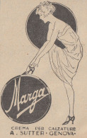 Crema Per Calzature MARGA - A. Sutter - Genova - 1926 Pubblicità Epoca - Publicités