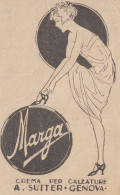 Crema Per Calzature MARGA - A. Sutter - Genova - 1926 Pubblicità Epoca - Advertising