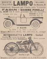 Motocicletta LAMPO - Torpedo - 1926 Pubblicità Epoca - Vintage Advertising - Publicités