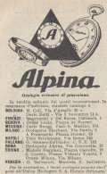 Orologio Svizzero Di Precisione ALPINA - 1926 Pubblicità - Vintage Ad - Advertising