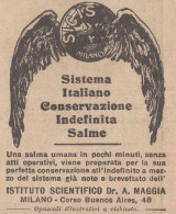 Sistema Italiano Conservazione Indefinita Salme - 1926 Pubblicità Epoca - Advertising