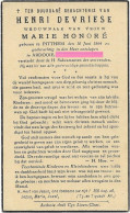 Devriese Henri Honoré Marie Pittem Ardooie 1864 Bidprentje Doodsprentje - Religion & Esotericism