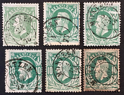 OBP 30 - DC Montzen En Différents Nuances + Positions (6 Exemplaires) - 1869-1883 Leopold II