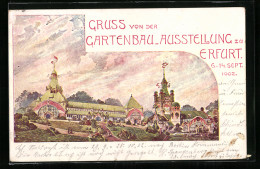 Künstler-AK Erfurt, Gartenbau-Ausstellung 1902, Ausstellungsgelände  - Ausstellungen