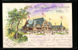 Lithographie Basel, Basler Gewerbe-Ausstellung 1901, Restaurantgebäude  - Ausstellungen