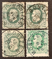 OBP 30 - EC Montzen En Différents Nuances + Positions (4 Exemplaires) - 1869-1883 Léopold II