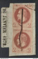 TIMBRE HORS COTE 2 N°26B Sur Fragment Journaux Dont Une OBLI PLUME TBE/Luxe - 1863-1870 Napoleon III With Laurels