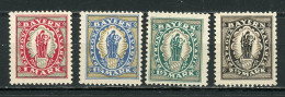 ALLEMAGNE - BAVIERE   - N° Yvert 186/189* - Mint