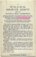 Denys Maurice Zoon Victor En Vermeersch Irma Sint-Jozef Hooglede 1921 Foto Bidprentje Doodsprentje - Godsdienst & Esoterisme