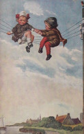 Surrealisme Enfants Assis Sur Fils Electricité Téléphone - 1900-1949