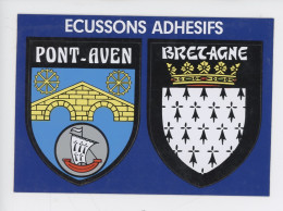 Pont-Aven Ville Des Meuniers (artistes Poètes écrivains) & Bretagne - écussons Adhésifs (cp Vierge SP Artaud) - Pont Aven