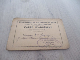 Carte D'adhérent 1945 Association De La Propriété Batie D'Agen Et Du Lot Et Garonne Avec Vignette - Historical Documents