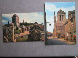 CP 29  Finistère LOCRONAN - Lot De 2 Cartes Postales  - L'église - Ensemble De La Place L'église Du XVè - Locronan