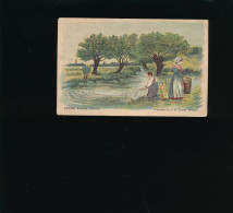 Thème Pêche - Pêche D'Eau Douce - L'Anguille, à La Corde Tendue - Chromo Vieillemard - Format Carte Postale - Other & Unclassified