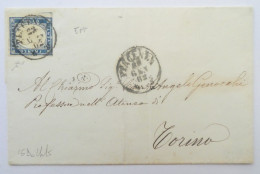 Sardegna - 20 Centesimi 1862 Su Busta Da Piacenza A Torino - Sardinien