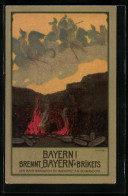 Künstler-AK Schwandorf / Bayern, Reklame Für Bayern-Briketts Der Bayr. Braunkohlen-Industrie AG  - Bergbau