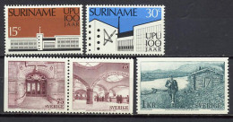 Suriname / Sweden 1974 UPU Centenary, 5 Stamps MNH - U.P.U.