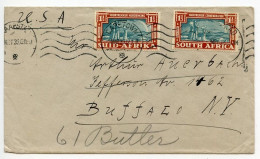 South Africa 1939 Cover; Cape Town / Kaapstad To Buffalo, New York; Scott 80a & 80b - 1 1/2p. Voortrekkers - Lettres & Documents