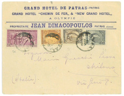 P3433 - GREECE , 14.4.1906 DURING GAMES, 4 COLOR FRANKING, 25 L RATE (1 L IN EXCESS) FROM PATRAS TO MILANO. - Verano 1896: Atenas