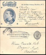USA Brooklyn 2c Picture Postal Stationery Card Mailed To Austria 1900. Composer Pianist Carl Fique Zion Lutheran Church - Covers & Documents