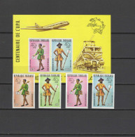 Togo 1974 UPU Centenary, Costumes, Trains, Aviation Set Of 4 + S/s Imperf. MNH -scarce- - U.P.U.