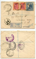 Jamaica 1927 Registered Cover; Old Harbour To Boston, Massachusetts; 1p. Arawak Woman & 2 1/2p. Overseas Contingent - Jamaica (...-1961)