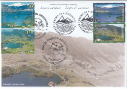 Roumanie Argentine 2010 FDC Mixte Emission Commune Lacs Montagne Romania Joint Issue Argentina Mixed FDC Lakes - Joint Issues