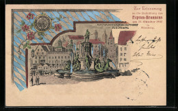 Künstler-AK Ganzsache Bayern PP7C50 /03: Nürnberg, Enthüllung Des Neptun-Brunnens Am 22.10.1902  - Briefkaarten