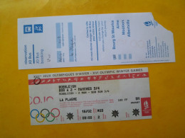 Billet Ticket D’entrée Jeux Olympiques D'Hiver 1992 La Plagne & Transport Bourg St Maurice / La Plagne - Toegangskaarten