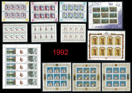 ● RUSSIA 1992 ● 12 Minifogli ● Giochi Olimpici ● Anatre ● Arte ● Cattedrali ● Cat. 74 € ● Lotto 4279 ● - Blocs & Feuillets