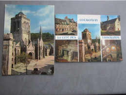 CP 29  Finistère LOCRONAN - Lot De 2 Cartes Postales  - La Cité Des Tisserands - L'ensemble De La Place,l'église - Locronan