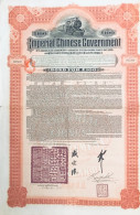 1911: Imperial Chinese Government: 5 % 100 Pounds  Gold Bond - Hukuang Railway Sinking Fund Bond - Railway & Tramway