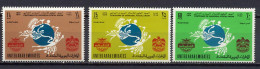 UAE United Arab Emirates 1974 UPU Centenary, Set Of 3 MNH - U.P.U.