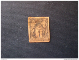 STAMPS FRANCIA 1876 -1878 SAGE 1 CENT NOIR SEPHIE 2 TIPO OBLITERE IMPERF COLONIE - 1876-1878 Sage (Type I)