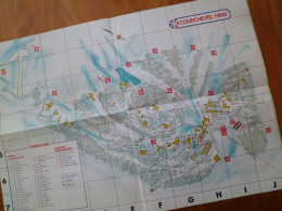 Jeux Olympiques D'Hiver 1992 Plan Site Olympique De Courchevel Recto Verso 41x29cm - Tourism Brochures