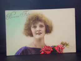 1727 THEME . BONNE FETE . PORTRAIT DE FEMME . OBLITEREE 1923 - Autres & Non Classés