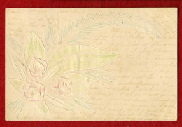 FLEURS  CARTE ANCIENNE   REALISEES AU CANIF - Arte Popolare