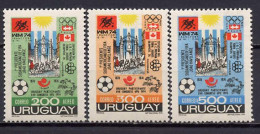 Uruguay 1974 UPU Centenary, Football Soccer World Cup, Olympic Games Montreal / Innsbruck Set Of 3 MNH - U.P.U.