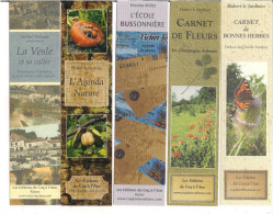 Marque-Pages  - Lot De 5 - Les Editions Du Coq à L'Ane Fleurs, Nature, Bonnes Herbes, La Vesle, Ecole Buissonnière - Bookmarks