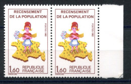 RC 27710 FRANCE 2202a RECENSEMENT VARIÉTÉ CORSE SANS LES 7 EN PAIRE AVEC NORMAL NEUF ** - Unused Stamps