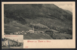 AK Reith In Tirol, Handlung U. Gasthaus, Ortsansicht Mit Kirche Aus Der Vogelschau  - Autres & Non Classés