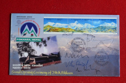 SP Comm Cover International Mountain Museum Signed R. Messner + 3 Climbers Mountaineering Himalaya Escalade Alpinisme - Sportspeople