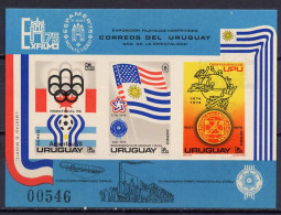 Uruguay 1975 UPU Centenary, Football Soccer World Cup, Olympic Games Montreal, US Bicentennial S/s Imperf. MNH - U.P.U.