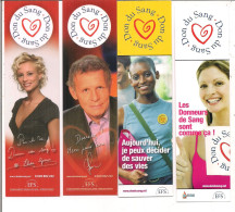 Marque-Pages  - Lot De 4 -  Don Du Sang   Elodie Gossuin, PPDA, Les Donneurs Sont Comme ça!!! - Bookmarks